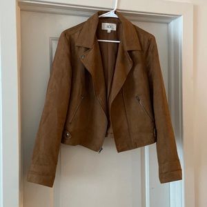 Faux suede bomber jacket